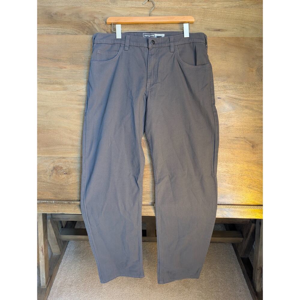 Carhartt Pants Mens 34x34 Gray Flat Front Relaxed Fit Straight Leg Rigby NWT